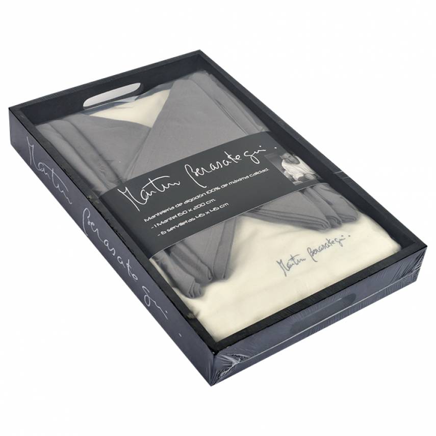  mantelería + bandeja madera martin berasategui hogar martinbera